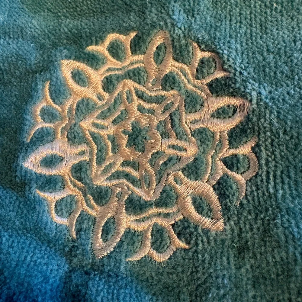 Target Teal and white Embroidered Hand Towel